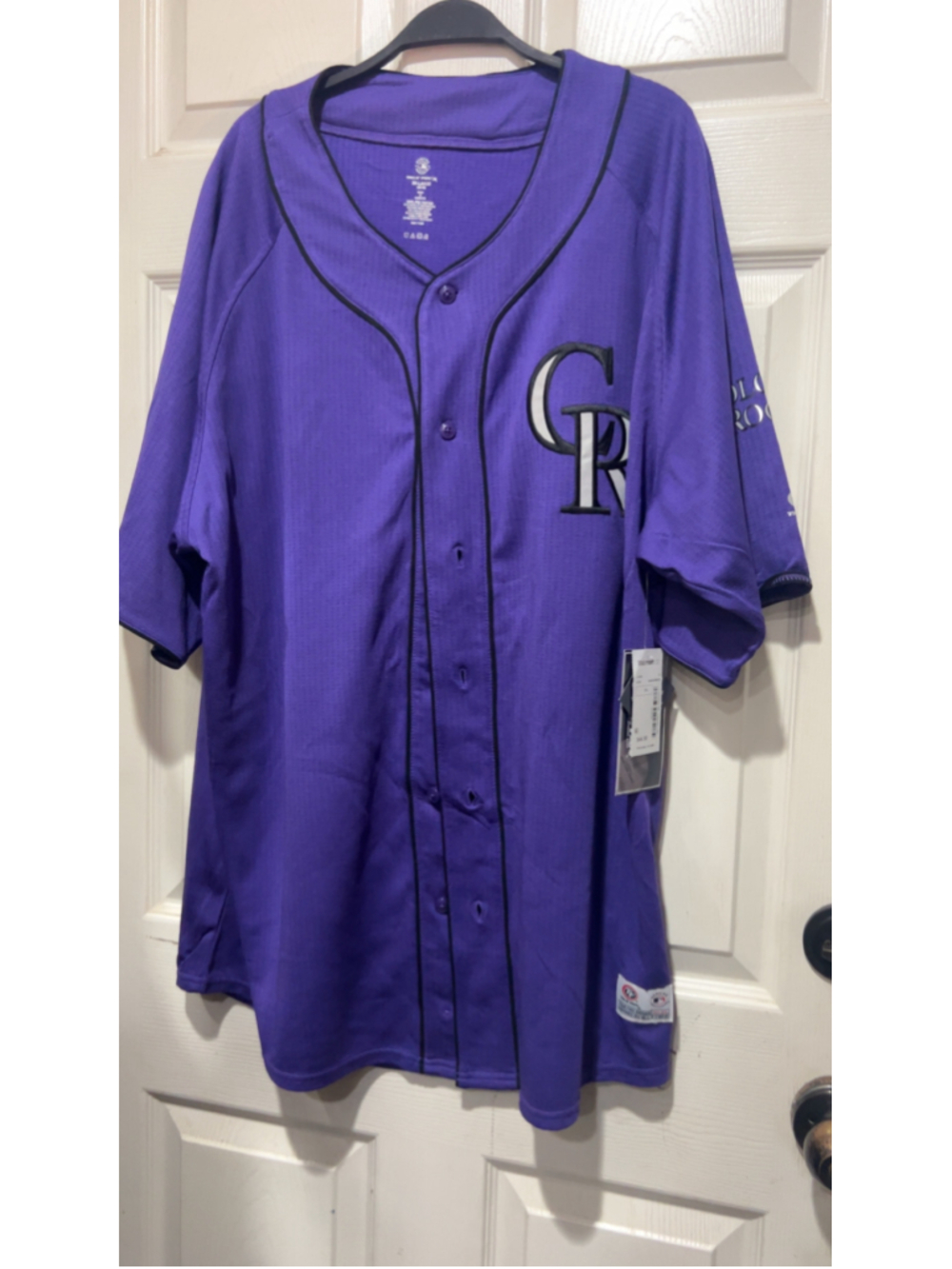 Men's True Fan Colorado Rockies Baseball Jersey Purple Black XXL